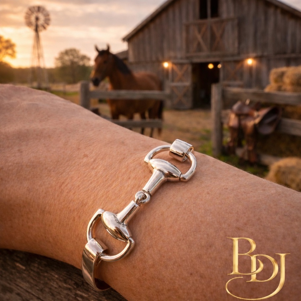 Horse Bit Bracelet | Silver Tone Snaffle Bangle | Equestrian Western Chic Gift - Picture 5 of 14